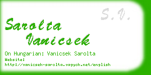 sarolta vanicsek business card